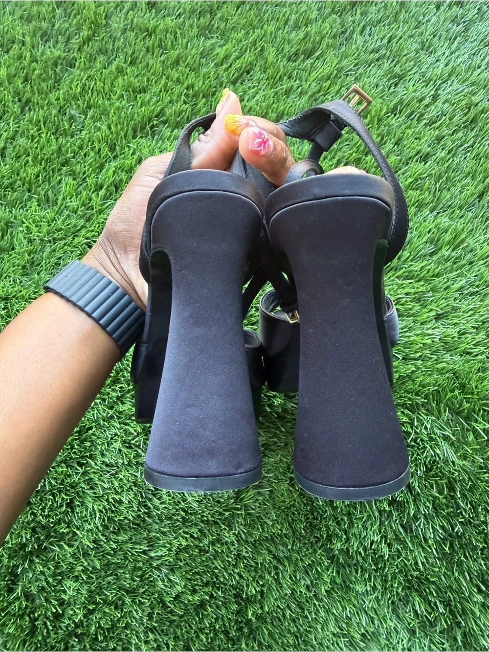Zara Black Chunky Platform Heels